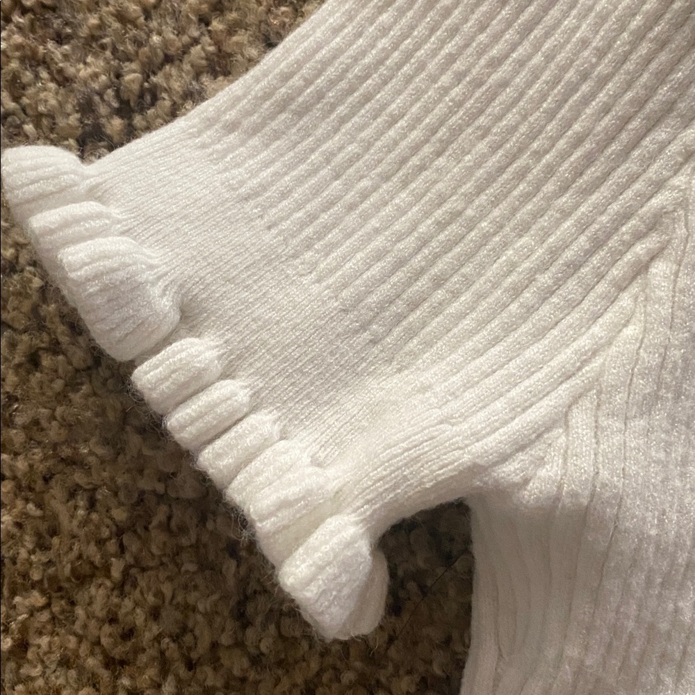Junior’s White Ribbed Polo Shirt - Picture 7 of 8